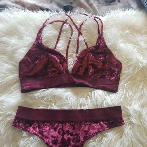 VS Crushed Velvet Bra and Panty